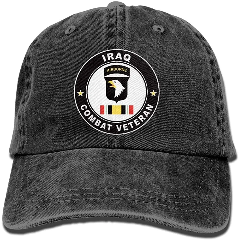 

Mens Quick Dry Iraq Combat Veteran Classic Adjustable Jeans Hat Black