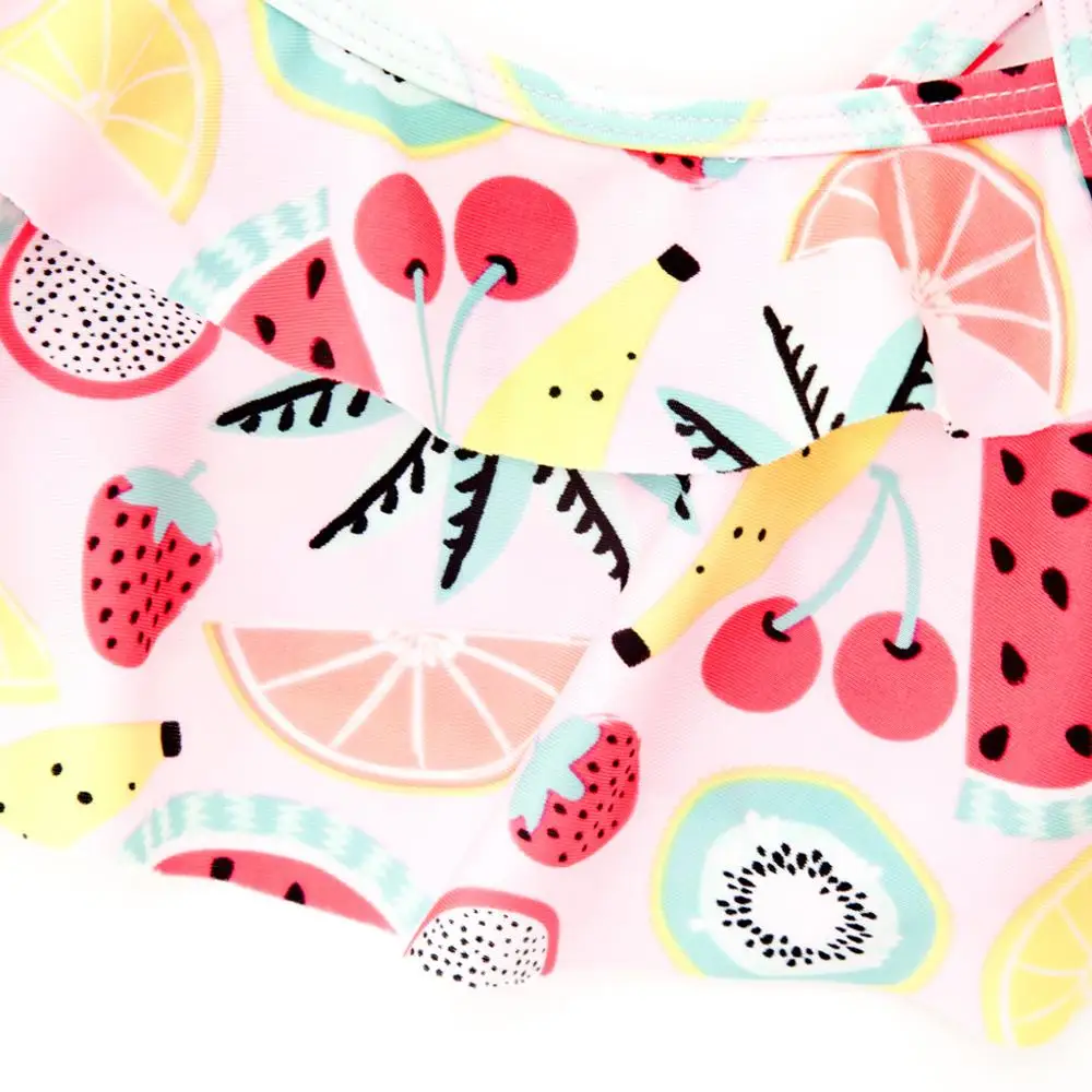 Fruit Print Ruffles Camis Swimsuit Set for Girl Sleeveless Two Piece Beach Bikini Baby Bathing Suit Children #20 | Детская одежда и