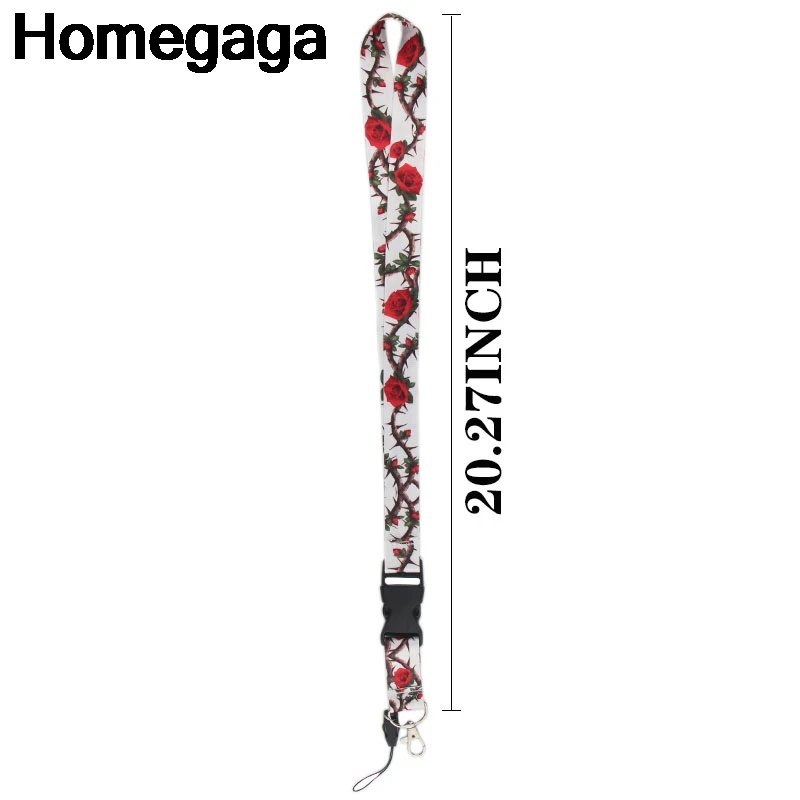 Homegaga винтажная роза Lanyards id Держатели для телефонов ожерелье аксессуар для ключей шеи ремни нагрудные опознавательные Значки для идентификации владельцев тесьма D2334