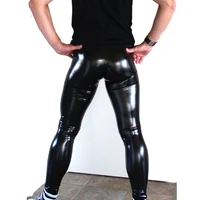 hot sexy men pvc stage dance wear faux leather pencil pants skinny pants legging gay club dance wear fx1090
