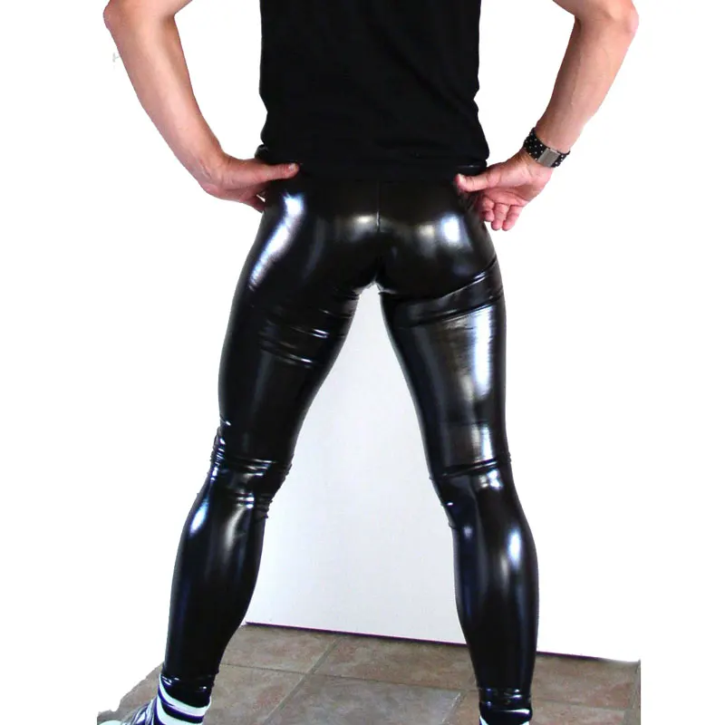 Мужские брюки карандаш из ПУ кожи с ПВХ|Повседневные брюки| |