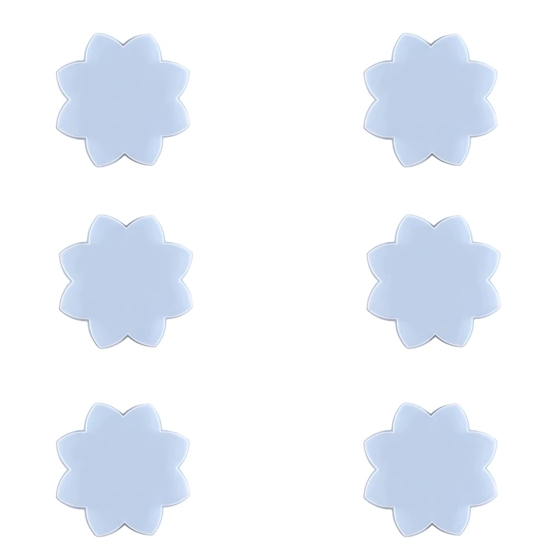 

6 Pcs Lotus Coaster Silicone Diy Crystal Glue Mold