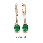 Роскошные медные серьги-капли с зелеными кристаллами, металлические золотые подвески в форме капли воды, клипсы для женщин и девушек, лучший подарок, эстетические украшения