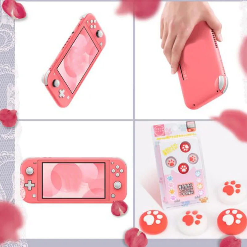 Lovely Cat Paw Thumb Stick Grip Cap Joystick Cover For Nintendo Switch Lite Nintend NS Joy-Con Controller joypad Thumbstick Case |