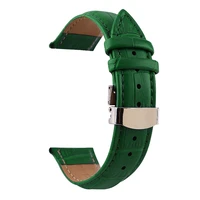 leather mens and womens watch strap watch accessories butterfly buckle strap black brown waterproof strap