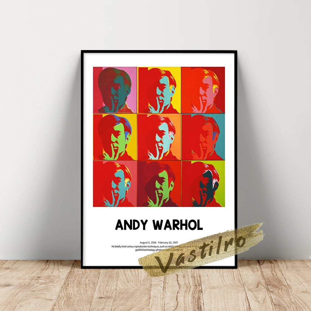 

Andy Warhol Museum Exhibition Poster, Warhol Autoportrait Prints, Color Andy Self-Portrait Picture, Vintage Figure Head Wall Art