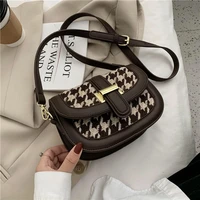 2021 new designer womens bag houndstooth small handbags purses high quality leather luxury cosmetic flap shoulder bags zipper