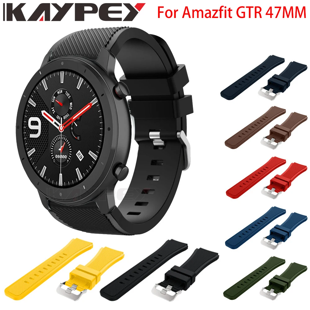Ремешок силиконовый для Xiaomi Amazfit GTR 47 мм цветной браслет наручных часов Huami Pace 2/2S