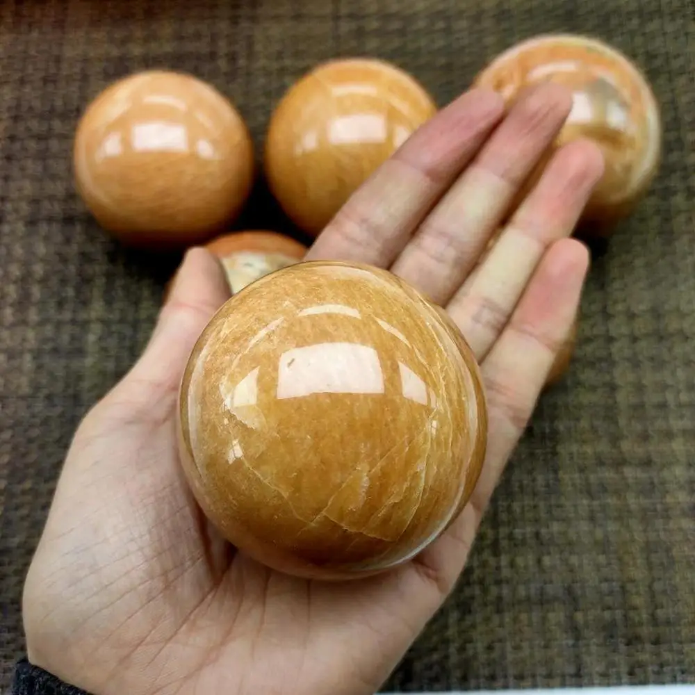 Персиковый лунный камень хрустальный шар природные и минералы Луна натуральные