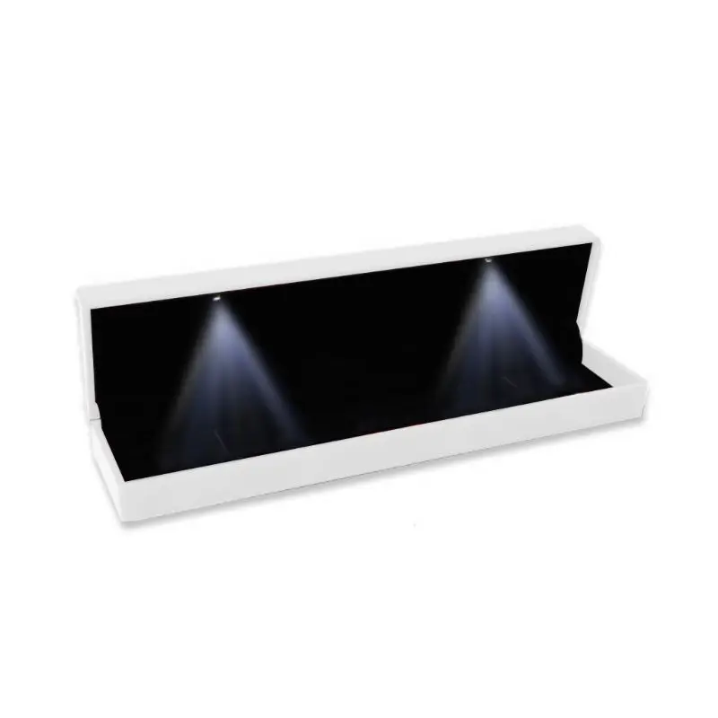 

LED Lighted Ring Necklace Storage Boxes Engagement Wedding Gift Case Pendant Box 40JF