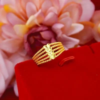 wholesale high quality ladies classic shiny gold color heart love opening female metal rings for women engagement jewelry