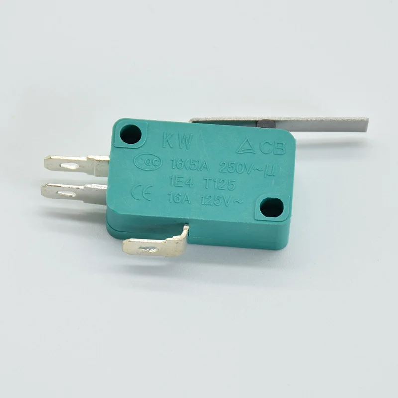 2 шт микро концевые переключатели 16A 250V 125V NO+ NC+ COM 3 контакта SPDT микро переключатель 28 мм 52 мм дуговой роликовый рычаг сенсорный переключатель зеленый