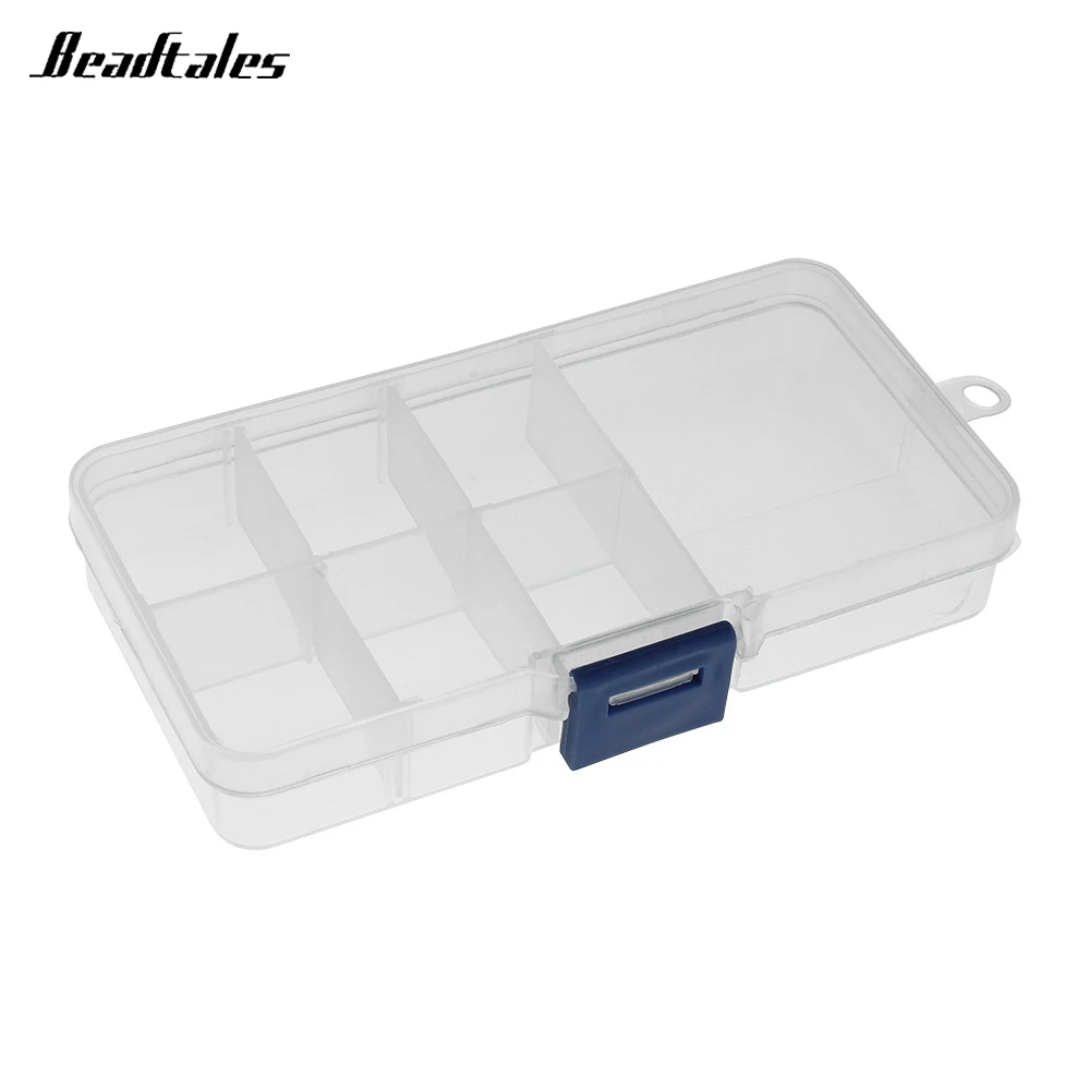 

6 Slots Transparent Plastic Storage Jewelry Box Compartment Adjustable Container For Beads Earring Jewelry Tool Box