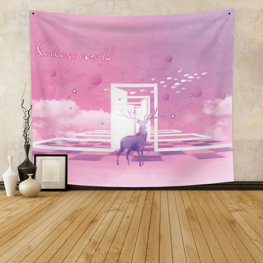 

Laeacco Fashion Tapestry Fantasy World Animal Colorful Wall Hangings Chart Bedside Room Festival Wedding Restaurant Shop College