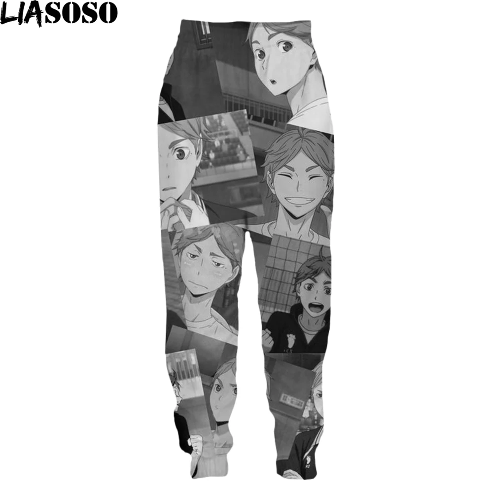 

LIASOSO Anime Haikyuu Pant 3D Print Men Women Comics Harajuku Pants Full Length Sweatpants Hip-Hop Trouser Oversized Streetwear