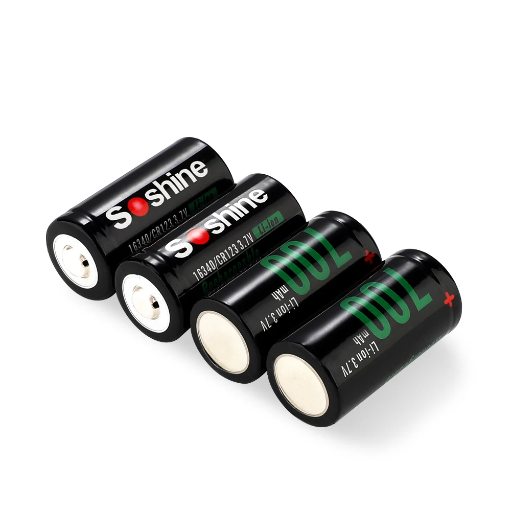 Soshine RCR123/16340 3 7 V 700mAh литий-ионная аккумуляторная батарея с зарядным устройством
