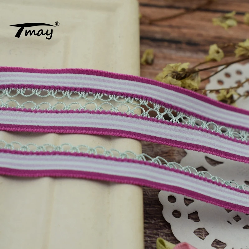 #1752 в полоску кружевное 8 ярдов/партия эластичная кружевная резиновые резинки