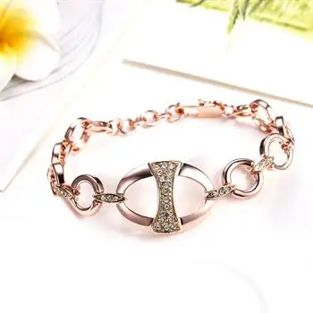 

Eco-friendly rose gold round Czech diamond ladies bracelet B046 LKN18KRGPB046