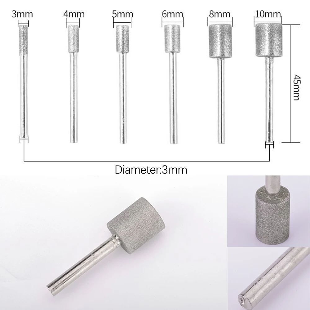 

5PC Diamond Chainsaw Sharpener Burr Stone Round File Fits 1453 Grinding Rod Diamond Grinding Rod Mill Rotary Tool 5/32"