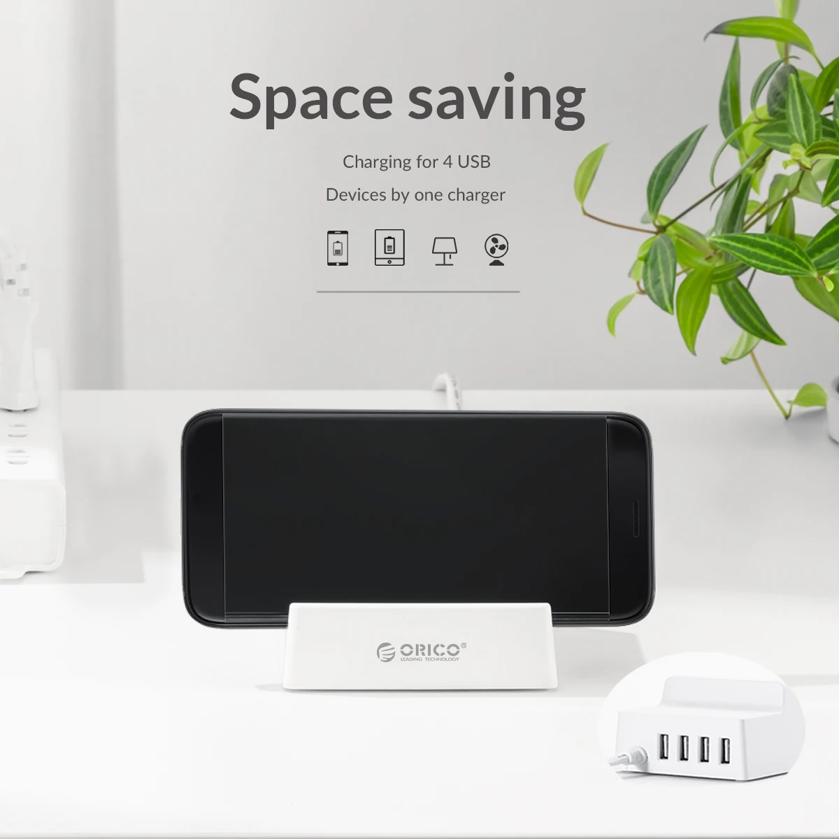 ORICO-настольное умное зарядное устройство с держателем USB 4 порта телефон планшет