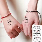 Водостойкие временные тату-наклейки панда Любовь Сердце поддельные тату флэш-тату Шея руки назад ноги боди-арт для женщин мужчин