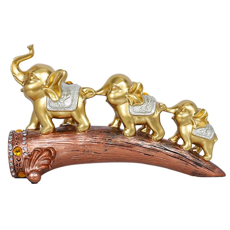 

Resin Crafts New Chinese Three Elephant Desktop Wine Cabinet Entrance Living Room Decorations Creative Home Decorations