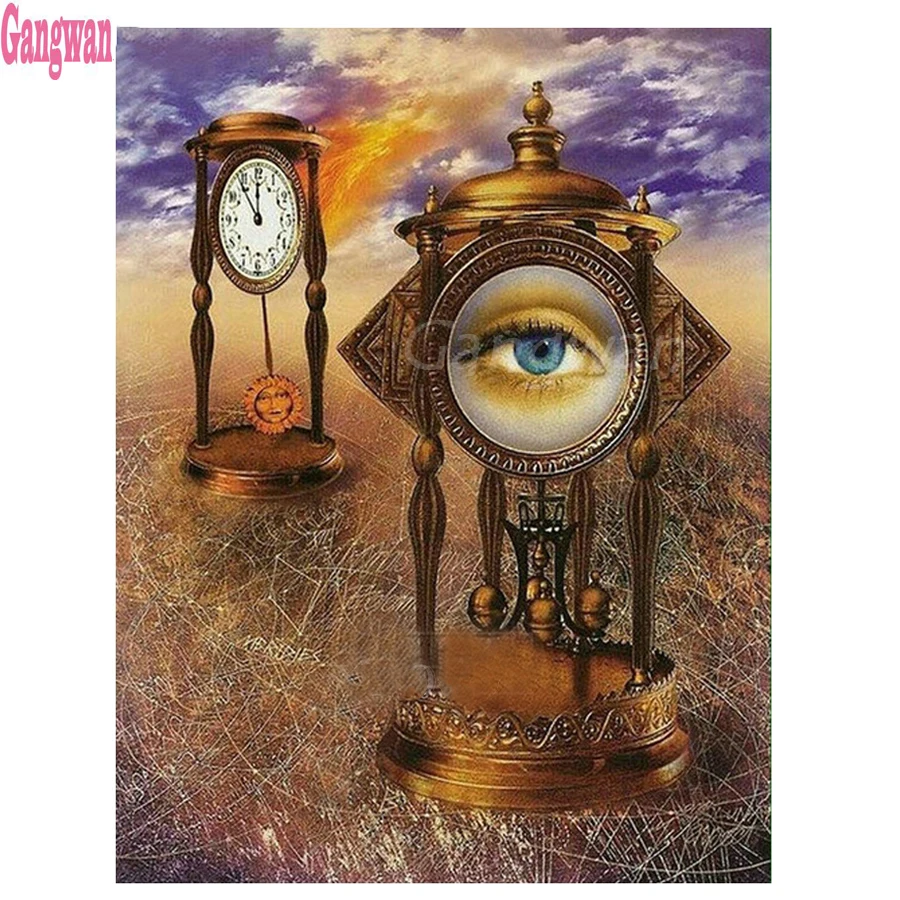 5D сделай сам алмазная живопись абстрактная книга песочные часы квадратные