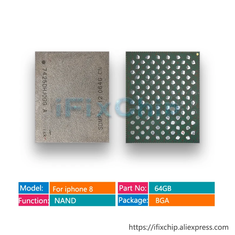 1-5 шт./лот 64 ГБ для iPhone 8 8G 4,7 Nand 64 Гб флэш-памяти, жесткий диск, чип памяти, устраняет погрешность 9, запрограммированный с SN