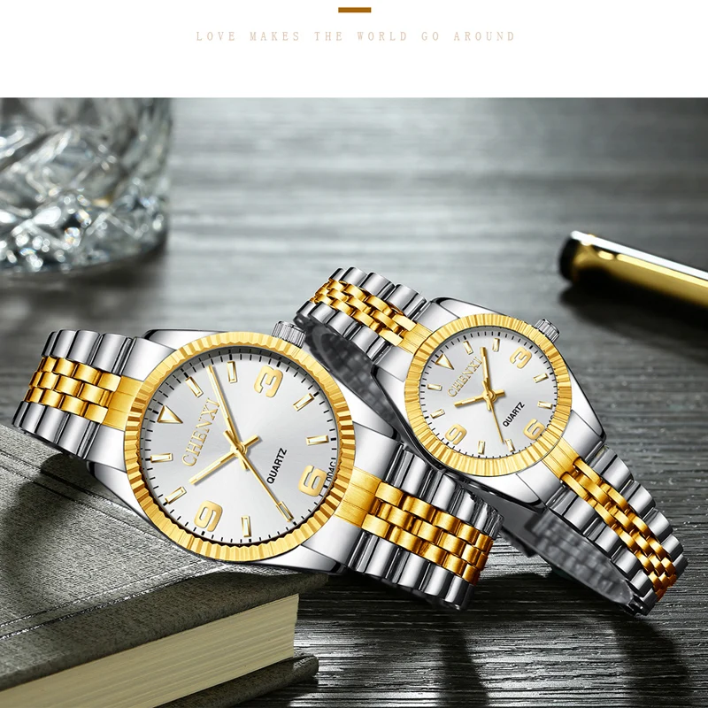 CHENXI Paired Watches For Two Lovers Fashion Business Waterproof Quartz Lover Watches With Box Couple Watches Pair Men And Women