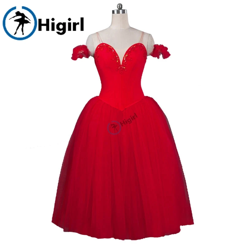 Женские красные романтические балетные платья лирические танцевальные балетное