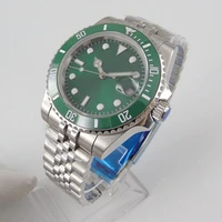automatic mens watch green sunburst dial 24 jewels nh35 miyota 8215 jubilee steel bracelet screw crown sapphire crystal