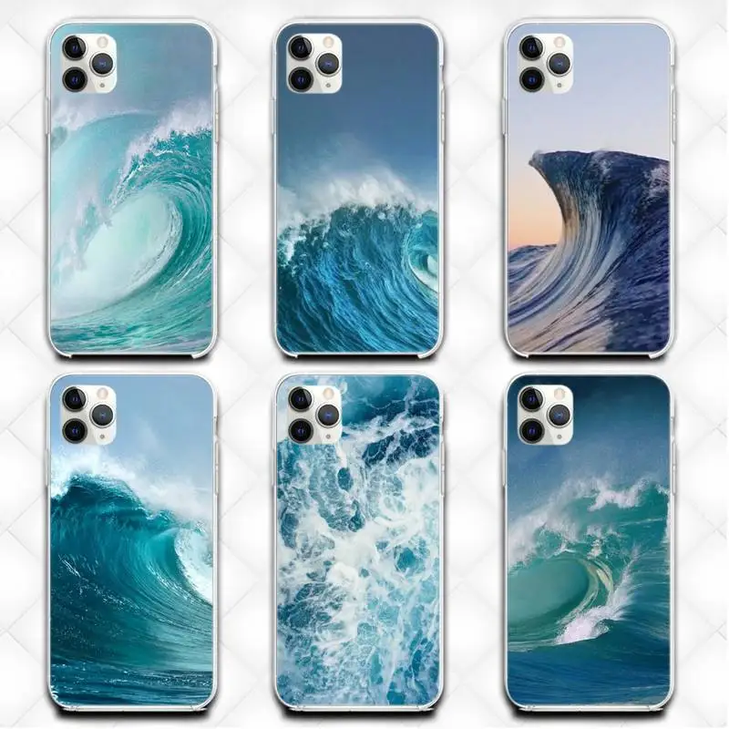 

The Sea Water Wave Beautiful Phone Case Transparent Case For Iphone 6 6s 7 8 Plus XR X XS XSmax 11 12 Pro Mini Max