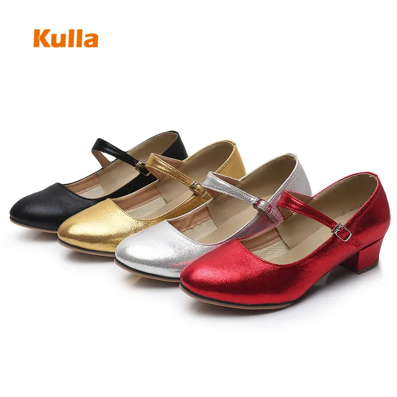 Women Salsa Dance Shoes Latin Dancing Ladies Jazz Ballroom Hip Hop Low Heel Modern Rubber Sole Outdoor Female Tango Flat Shoes