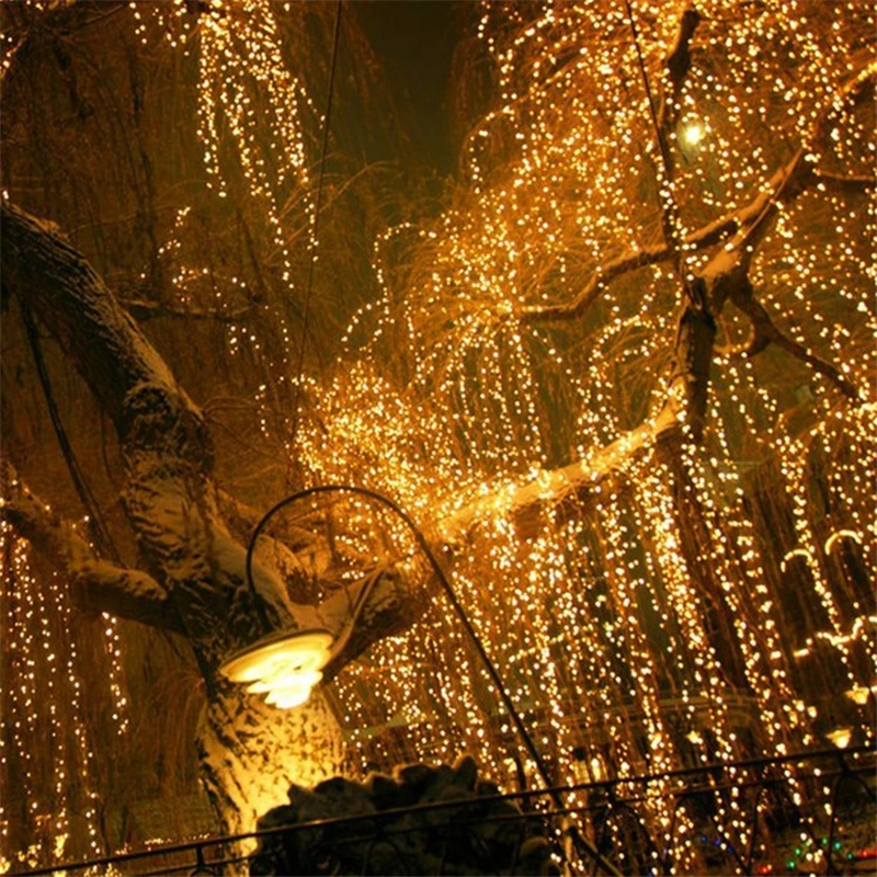 Рождественские украшения 10 м 100 светодиодных ламп елочные для дома вечерние
