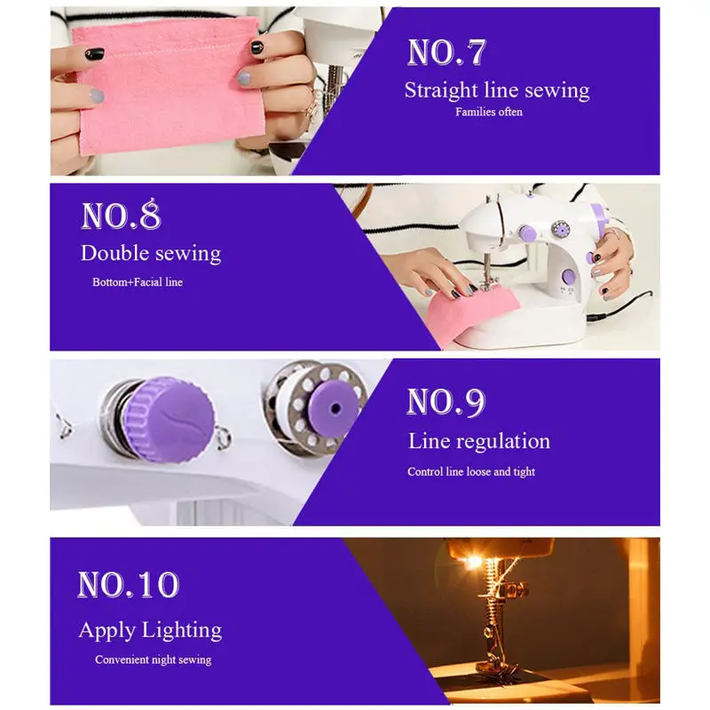1 шт. мини Ручные педальные Швейные машины двойная скорость нить