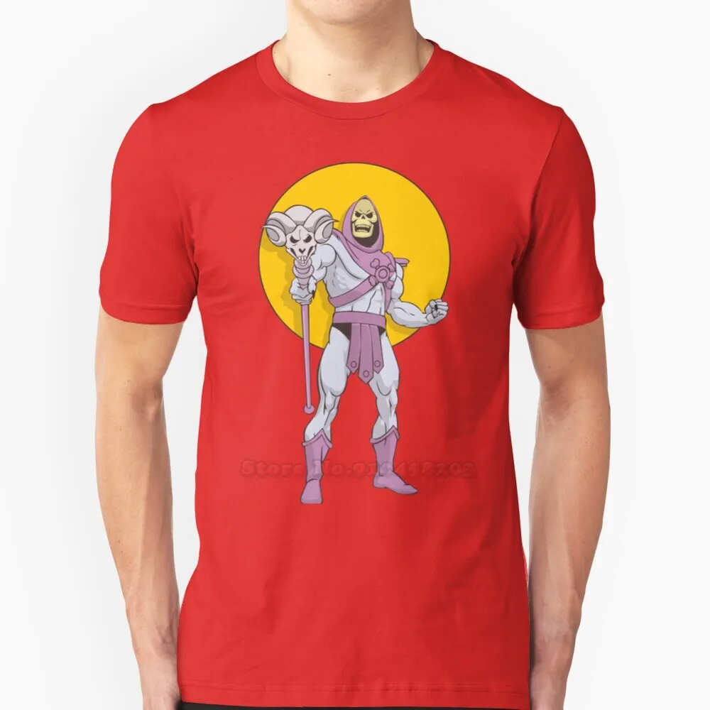 Мужская мягкая удобная футболка с надписью The Skeleton Of Eternia модная декоративная для