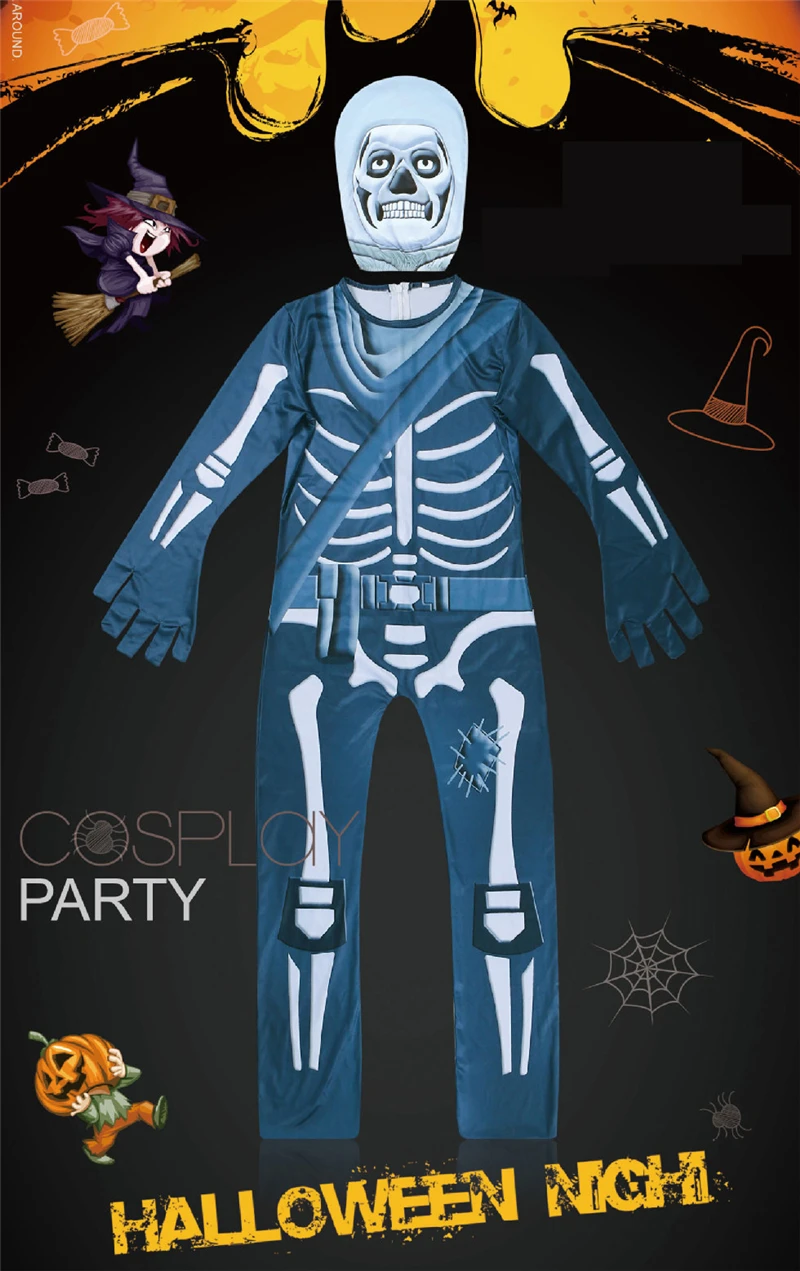 Disfraz костюм на Хэллоуин для детей мальчиков имбирный человек Череп штурмовик