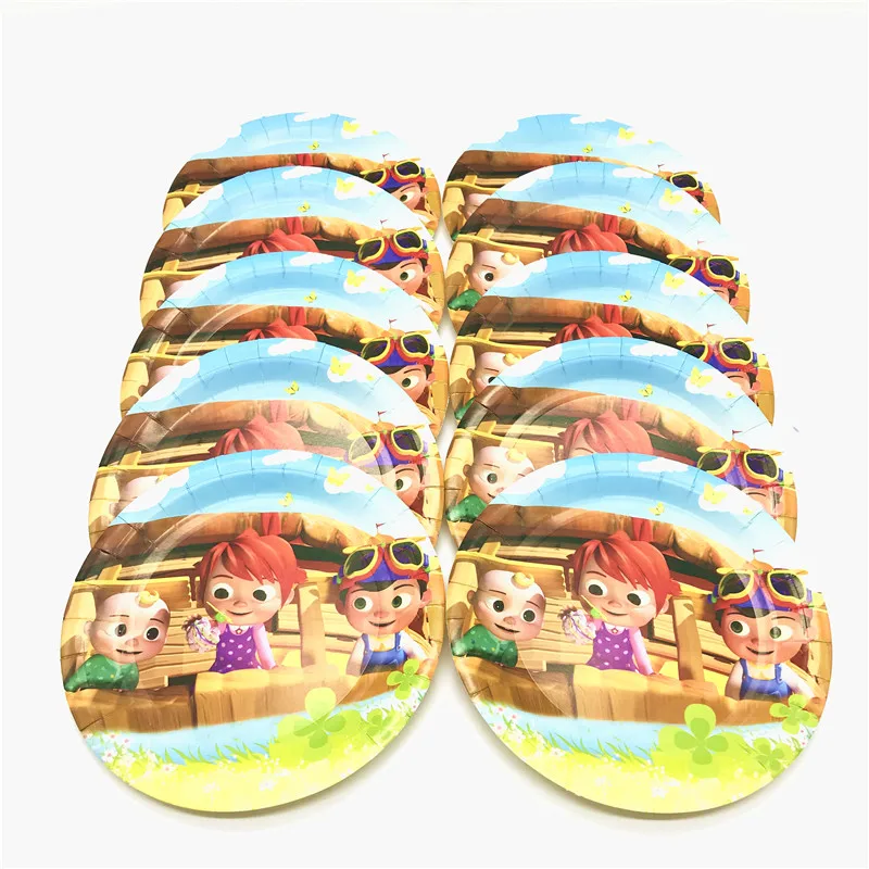 

50/80Pcs Cocomelon Birthday Party Decorations Kids Boy Disposable Party Supplies Plates Cups Straws Napkins Happy Birthday Set