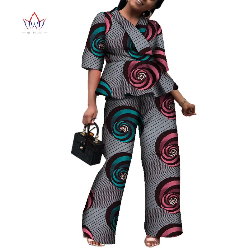 Осенний комплект из 2 предметов с Африканским принтом для женщин весенние Дашики