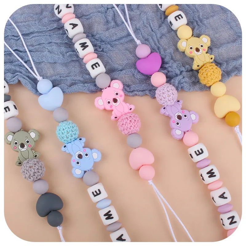 XCQGH 1 шт. Индивидуальные Зажимы для соски с именем ребенка цепочка подвеска коалой
