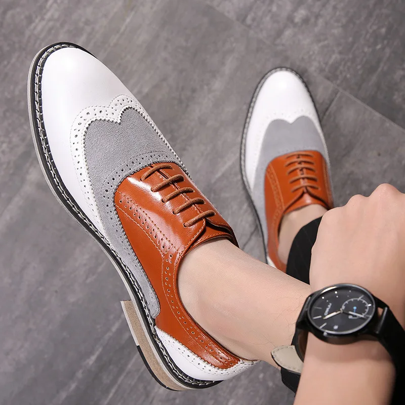 

Мужские деловые модельные туфли, замшевые кожаные повседневные туфли, броги с резным узором, деловые мужские свадебные туфли, 2020