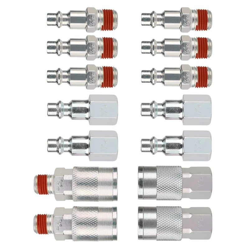 14 Pieces 1/4 Inch Npt Quick Connect Air Coupler And Plug Kit for Compressor Accessories Fittings | Обустройство дома