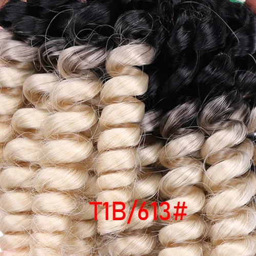 FSRHAIR 70 гр./шт. Черный-зеленый афро Фунми вьющиеся волосы пучок синтетических волос для наращивания Омбре волосы продукт - Цвет: T1B/613