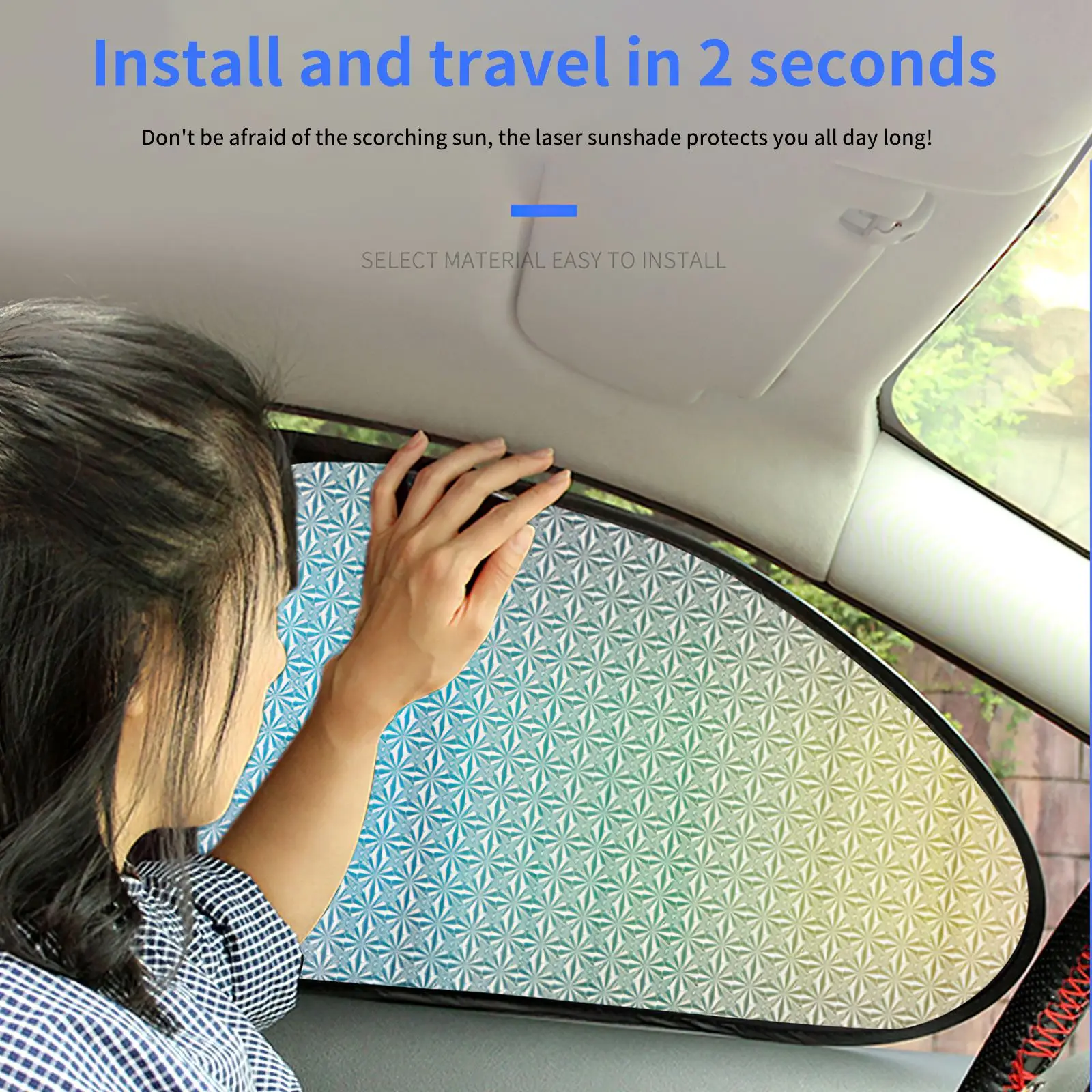 

Sun-Blocked PVC Film Heat Insulation Window Cover Car Folding Sunshades Folding Car Window Sun Shades for Outdoor Cars