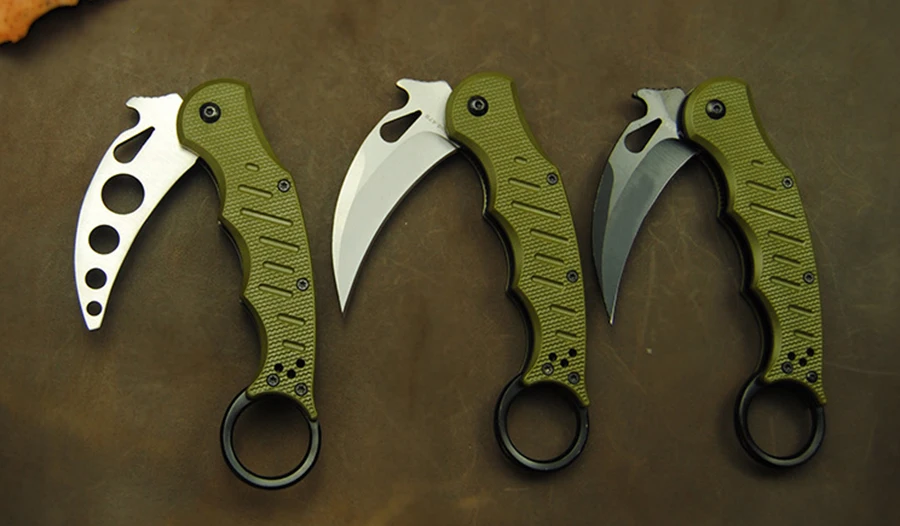 Складной нож Karambit 5Cr13 лезвие G10 ручка для тренировок кемпинга Карманные охотничьи