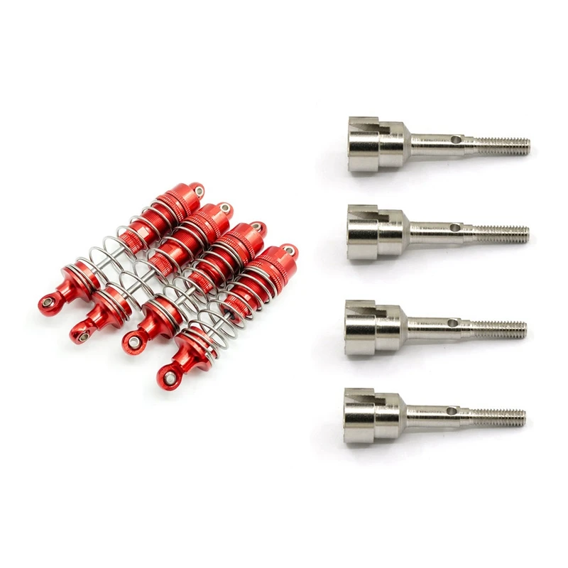 

4Pcs Metal Drive Shaft Cup Wheel Axle with 4Pcs All Metal Shock Absorber Damper