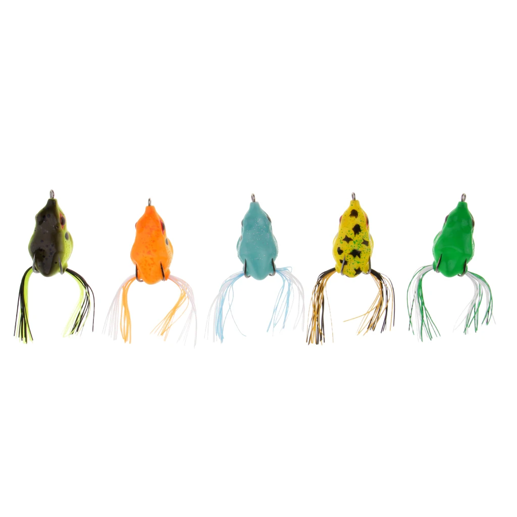 

5pcs Soft Frog Fishing Lure Bass Snakehead Bait for Jigging Casting Tackle