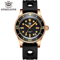 steeldive sd1952s mens automatic watches men diver watch bronze sport wristwatch 300m waterproof c3 luminous sapphire dive watch