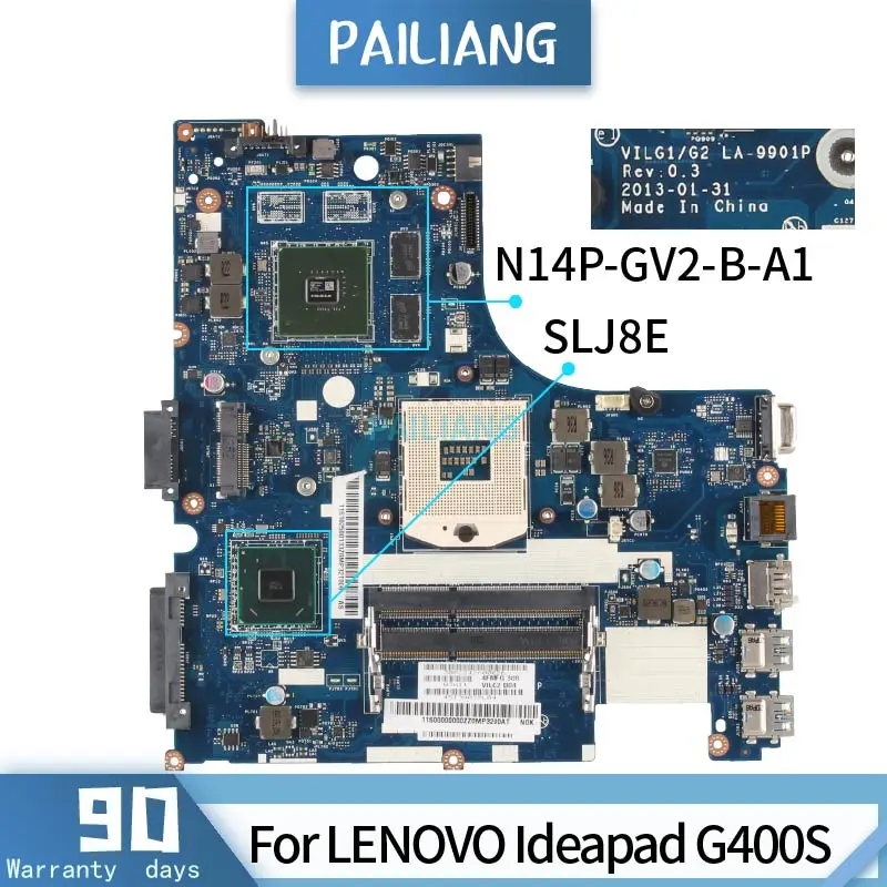 Материнская плата PAILIANG для ноутбука LENOVO Ideapad G400S Core SLJ8E материнская VILG1/G2 с