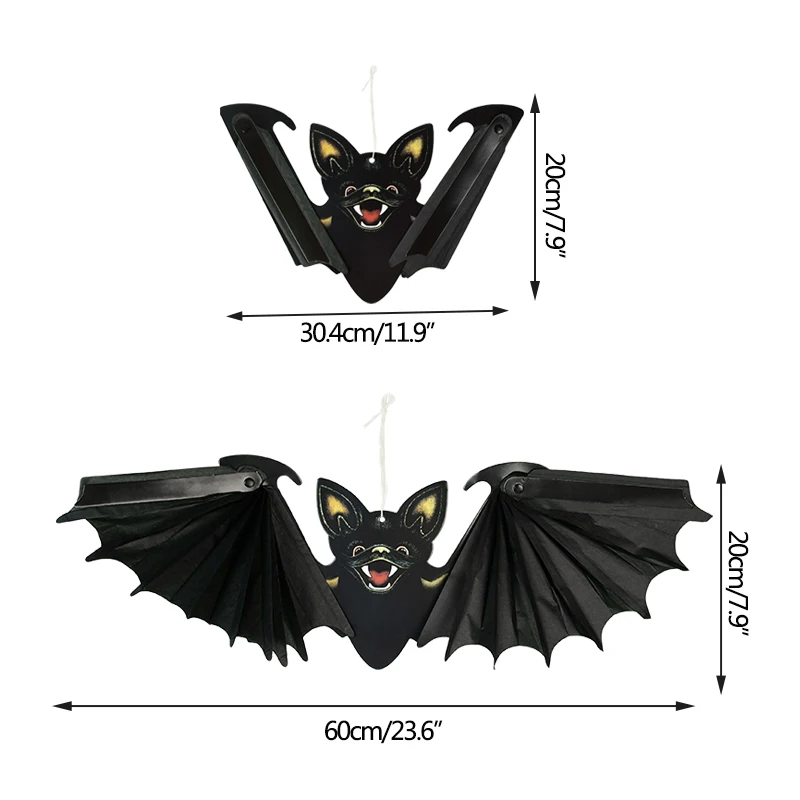 

1/2pcs Halloween Decor Bat Hanging Pendant Paper Animal Lantern Ornament For Home Halloween Festival Party Bar Decoration Props